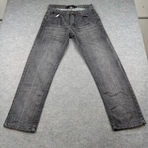 Southpole Jeans Mens 30 Gray‎ Straight Leg Embroidered Pockets Denim Faded